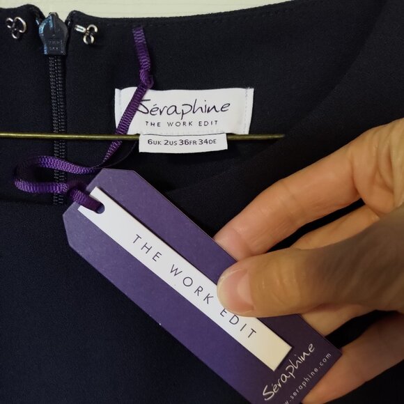 Seraphine NWT navy blue maternity shift dress - US 2 / UK 6 - Picture 3 of 6